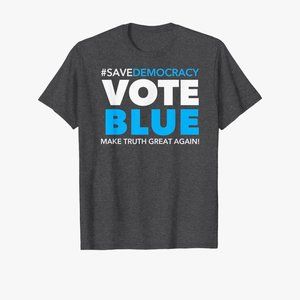 2/$20⭐ T-shirt Save Democracy Vote Blue Size 2XL